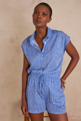 SUNRISE WAVE PRINTED COTTON SHIRT