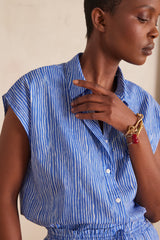 SUNRISE WAVE PRINTED COTTON SHIRT