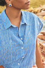 SUNRISE WAVE PRINTED COTTON SHIRT