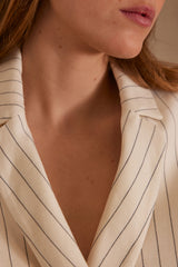 BESS STRIPED TAILORED LINEN JACKET