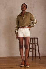 LILA CREAM COTTON SHORTS