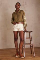 LILA CREAM COTTON SHORTS