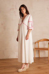 ROMY PRIMEROSE EMBROIDERED COTTON DRESS