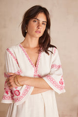 ROMY PRIMEROSE EMBROIDERED COTTON DRESS