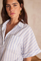 SUNSET BLUE STRIPED COTTON SHIRT
