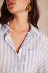 SUNSET BLUE STRIPED COTTON SHIRT