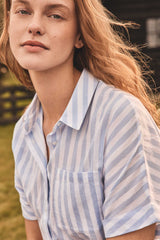 SUNSET BLUE STRIPED COTTON SHIRT