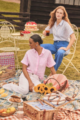 SUNSET PALE PINK STRIPED COTTON SHIRT