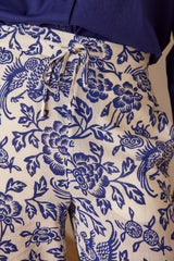 PRINCE BLUE PRINTED COTTON TROUSERS