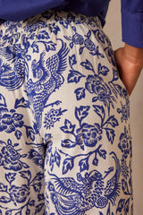 PRINCE BLUE PRINTED COTTON TROUSERS