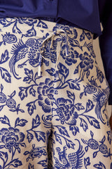 PRINCE BLUE PRINTED COTTON TROUSERS