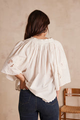 SACHA EMBROIDERED COTTON BLOUSE