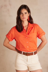 SOLINE ORANGE COTTON SHIRT