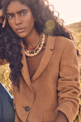 NELIA CARAMEL LINEN JACKET