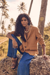 NELIA CARAMEL LINEN JACKET