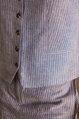 CENIA STRIPED LINEN VEST