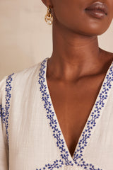 RIME EMBROIDERED COTTON DRESS
