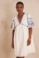 RIME EMBROIDERED COTTON DRESS