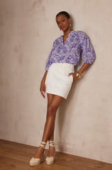 PAULO VIOLET ARABESQUE BLOUSE