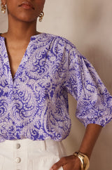 PAULO VIOLET ARABESQUE BLOUSE