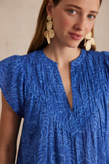 BILLIE BLUE ARABESQUE COTTON BLOUSE