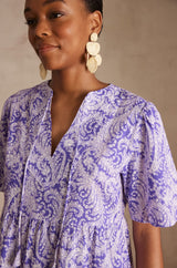 LIMANA VIOLET ARABESQUE LONG DRESS