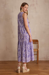 LIMA VIOLET ARABESQUE SHORT DRESS