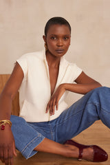 BATISTA CREAM SLEEVELESS JACKET