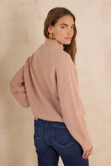 BRUCE POWDER RIBBED CASHMERE JUMPER