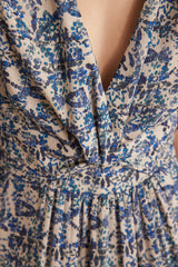 LOVE SKY BLUE PRINTED LONG DRESS