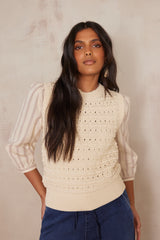 BIANCA SLEEVELESS COTTON JUMPER