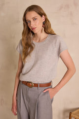 BILL HEATHER GREY CASHMERE JUMPER