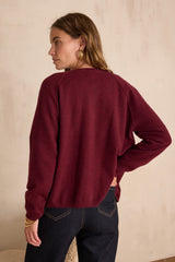 BILLY BURGUNDY CASHMERE CARDIGAN