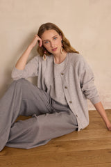BILLY HEATHER GREY CASHMERE CARDIGAN
