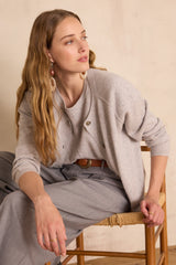 BILLY HEATHER GREY CASHMERE CARDIGAN