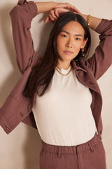 CASTILLE CHOCOLATE COTTON JACKET