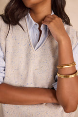 BASILE HEATHER GREY WOOL SLEEVELESS JUMPER