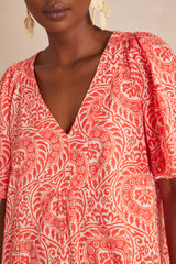 ROMA ORANGE PRINTED DRESS