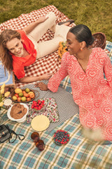 ROMANA ORANGE PRINTED LONG COTTON DRESS