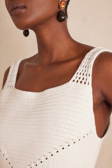 BAYA WHITE KNIT COTTON TANK TOP