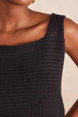 BAYA BLACK KNIT COTTON TANK TOP