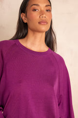 BRADY DARK FUCHSIA WOOL JUMPER