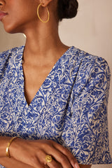 ALBINA BLUE PRINTED DRESS