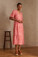 ALBINA GERANIUM PRINTED DRESS