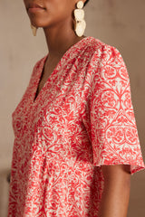 ALBINA GERANIUM PRINTED DRESS