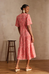ALBINA GERANIUM PRINTED DRESS