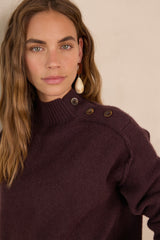 BRADLEY CASHMERE AUBERGINE JUMPER