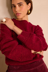 BALANTIN BURGUNDY WOOL JUMPER