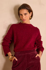 BALANTIN BURGUNDY WOOL JUMPER