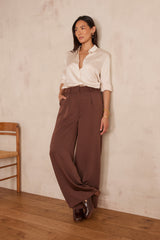 FLAUBERT WIDE CHOCOLATE TROUSERS